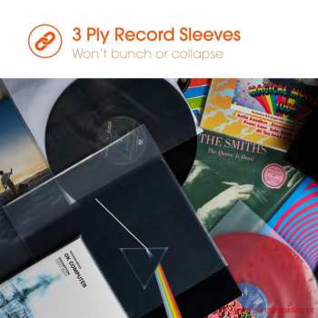 Técnica de áudio Spincare Audiophile 12 Inch Inner Vinyl Record Sleeves - 100 Ks