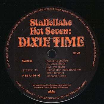 LP Staffellake Hot Seven: Dixie Time (Auslese '80)