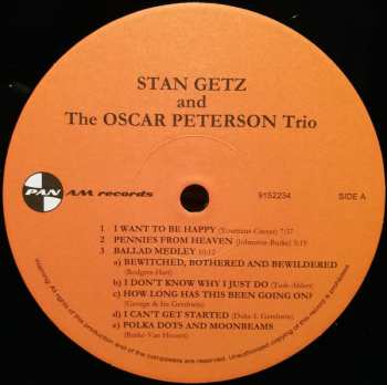LP Stan Getz: Stan Getz And The Oscar Peterson Trio