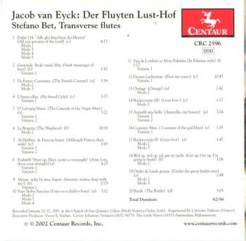 CD Stefano Bet: Jacob Van Eyck: Der Fluyten Lust-Hof
