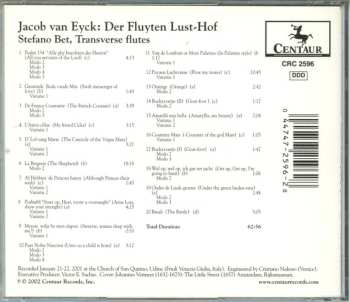 CD Stefano Bet: Jacob Van Eyck: Der Fluyten Lust-Hof