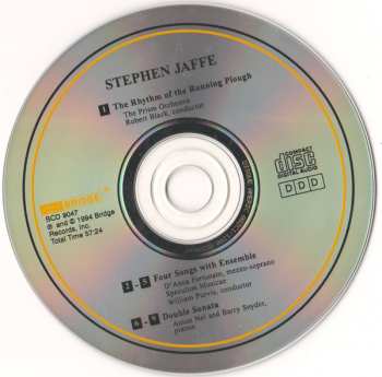 CD Stephen Jaffe: The Rhythm Of The Running Plough • Four Songs With Ensemble • Double Sonata