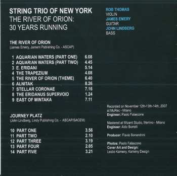 CD String Trio Of New York: The River Of Orion: 30 Years Running