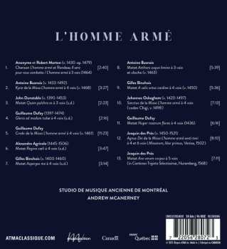 CD Studio de Musique Ancienne de Montréal: L' Homme Arme: Le Cour de Bourgogne Et la Musique