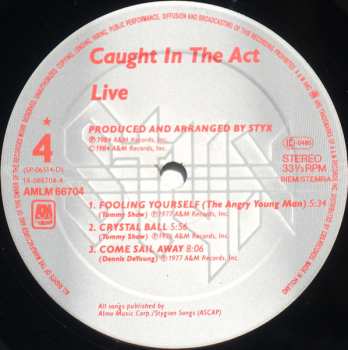 2LP Styx: Caught In The Act Live