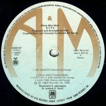 LP Styx: Kilroy Was Here