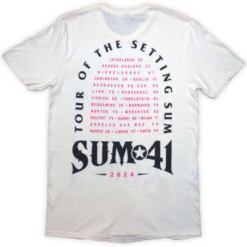 Mercancía Sum 41: Sum 41 Unisex T-shirt: Tour '24 Pink Skull (natural) (back Print & Ex-tour) (medium) M