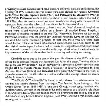 2CD Sun Ra: The Great Lost Sun Ra Albums (Cymbals & Crystal Spears)