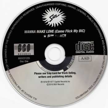 2CD Sun: Wanna Make Love (Come Flick My BIC) / Sun-Power / Sunburn