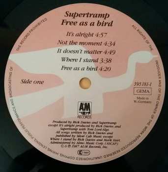 LP Supertramp: Free As A Bird CLR