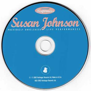CD Susan Johnson: Susan Johnson: Previously Unreleased Live Performances