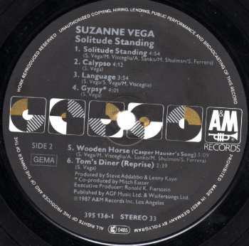 LP Suzanne Vega: Solitude Standing