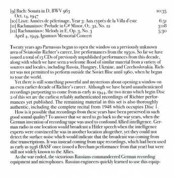 2CD Sviatoslav Richter: Richter In The 1940s
