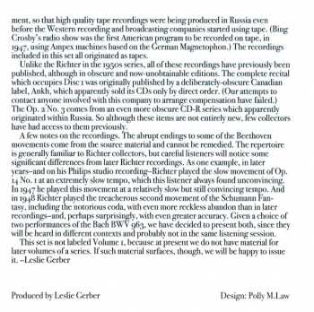 2CD Sviatoslav Richter: Richter In The 1940s