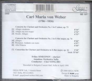 CD Svilen Simeonov: Weber · Concertos For Clarinet And Orchestra