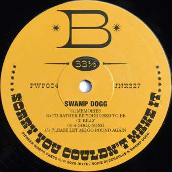 LP Swamp Dogg: Sorry You Couldn't Make It