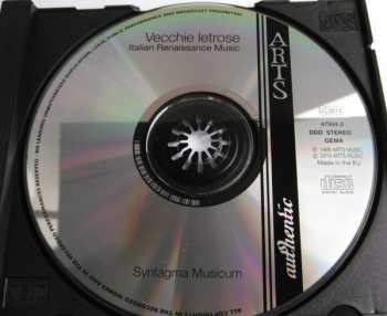 CD Syntagma Musicum: Vecchie Letrose - Italian Renaissance Musik Ayntagma Musicum