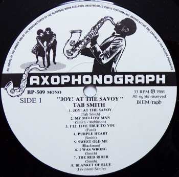 LP Tab Smith: Joy! At The Savoy