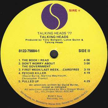 LP Talking Heads: Talking Heads: 77