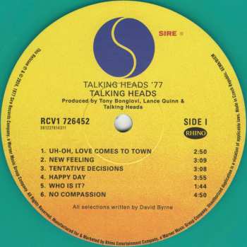 2LP Talking Heads: Talking Heads: 77  CLR | LTD