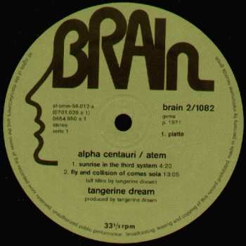 2LP Tangerine Dream: Alpha Centauri / Atem