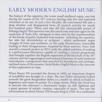 CD Tasto Solo: Early Modern English Music 1500-1550