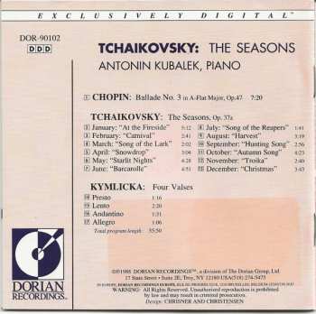CD Pyotr Ilyich Tchaikovsky: The Seasons, Op. 37a / Ballade No. 3 In A-Flat Major, Op. 47 / Four Valses