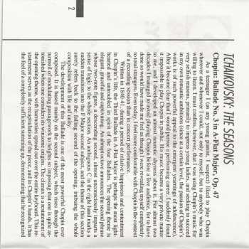 CD Pyotr Ilyich Tchaikovsky: The Seasons, Op. 37a / Ballade No. 3 In A-Flat Major, Op. 47 / Four Valses