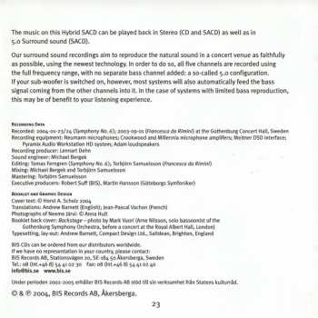 SACD Pyotr Ilyich Tchaikovsky: Symphony No. 6, 'Pathétique' / Francesca Da Rimini