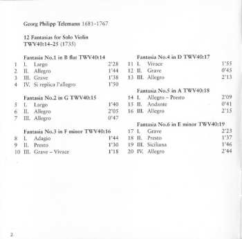 CD Federico Guglielmo: 12 Fantasias For Solo Violin