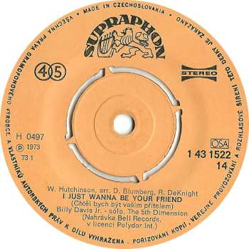 SP The Fifth Dimension: I Just Wanna Be Your Friend / (Last Night) I Didn't Get To Sleep At All