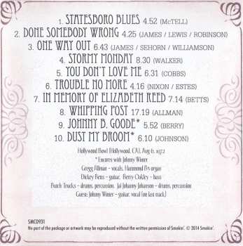 CD The Allman Brothers Band: Hollywood Bowl 1972