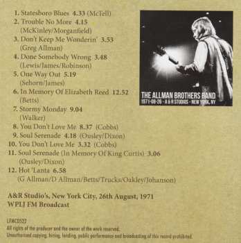 CD The Allman Brothers Band: A & R Studios: New York, 26th August 1971