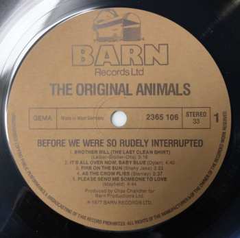 LP The Animals: Before We Were So Rudely Interrupted