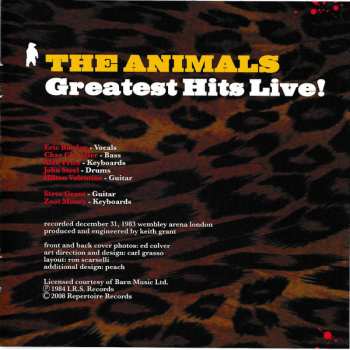 CD The Animals: Greatest Hits Live! DIGI