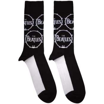 Mercancía The Beatles: The Beatles Unisex Ankle Socks: Drum Logo Repeat (black) (uk Size 4 - 7) 36 - 42