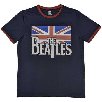 Merch The Beatles: Ringer Camiseta Drop T Logo The Beatles & Vintage Flag