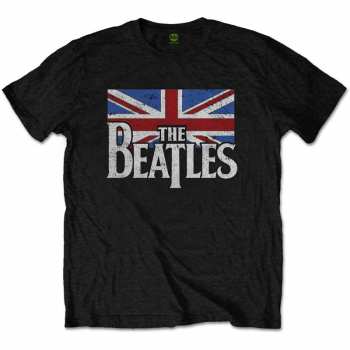 Merch The Beatles: Camiseta Drop T Logo The Beatles & Vintage Flag 