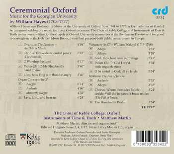 CD Instruments Of Time & Truth: Ceremonial Oxford: Music For The Georgian University By William Hayes (1708-1777)