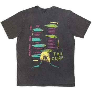 Mercancía The Cure: The Cure Unisex Stone Wash T-shirt: Beach Party Tour '86 (charcoal Grey) (back Print) (small) S