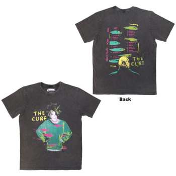 Mercancía The Cure: The Cure Unisex Stone Wash T-shirt: Beach Party Tour '86 (charcoal Grey) (back Print) (small) S