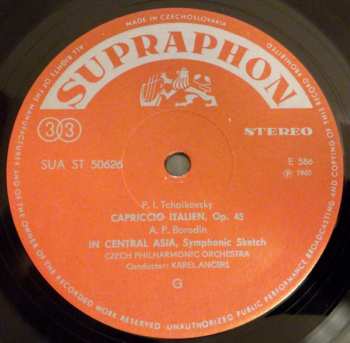 LP The Czech Philharmonic Orchestra: Ruslan And Ludmila • In The Steppes Of Central Asia • Italian Capriccio • Overture 1812