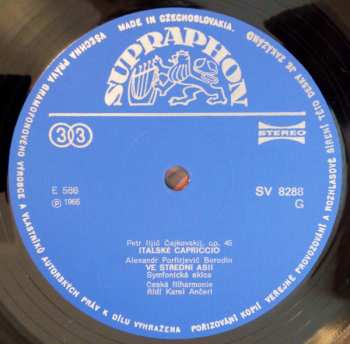 LP The Czech Philharmonic Orchestra: Slavnostní Předehra 1812 / Italské Capriccio / Ruslan A Ludmila - Předehra / Ve Střední Asii