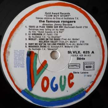 2LP The Famous Rangers: Cow-Boy Story - Thèmes Célèbres De Films Et Feuilletons T.V.