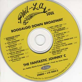 CD The Fantastic Johnny C: Boogaloo Down Broadway