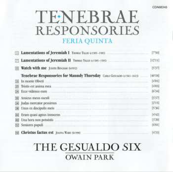 CD The Gesualdo Six: Tenebrae Responsories (Feria Quinta)