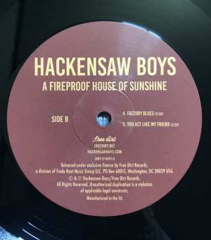 LP The Hackensaw Boys: A Fireproof House Of Sunshine 