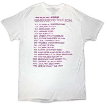 Mercancía The Human League: The Human League Unisex T-shirt: Generations Tour '24 Photo (white) (back Print) (small) S