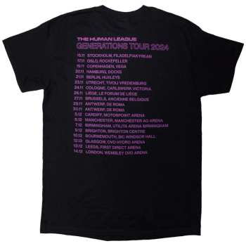 Mercancía The Human League: The Human League Unisex T-shirt: Generations Tour '24 Text (back Print) (black) (small) S