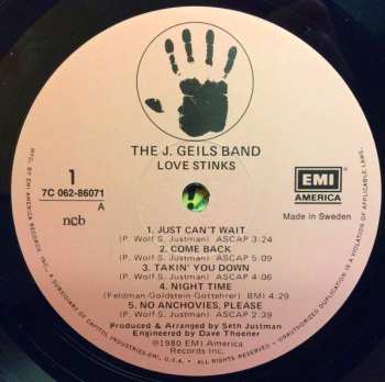LP The J. Geils Band: Love Stinks